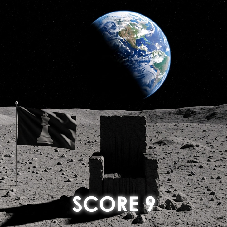 月面の玉座:孤独な王、世界の観測者。