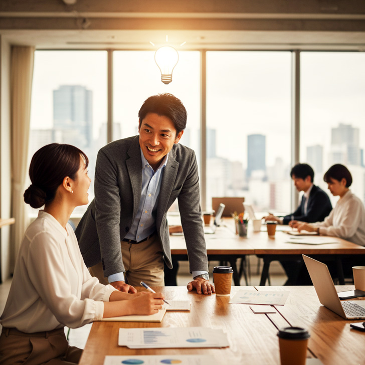 好奇心を持って質問する人物