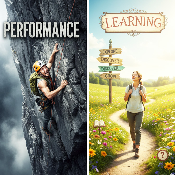 パフォーマンス目標と学習目標の違いを表す図解