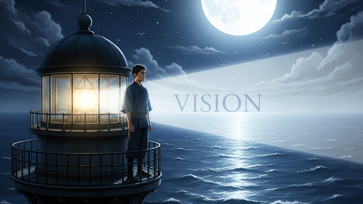 INFJ(提唱者)の希少性と先見の明を象徴する灯台。